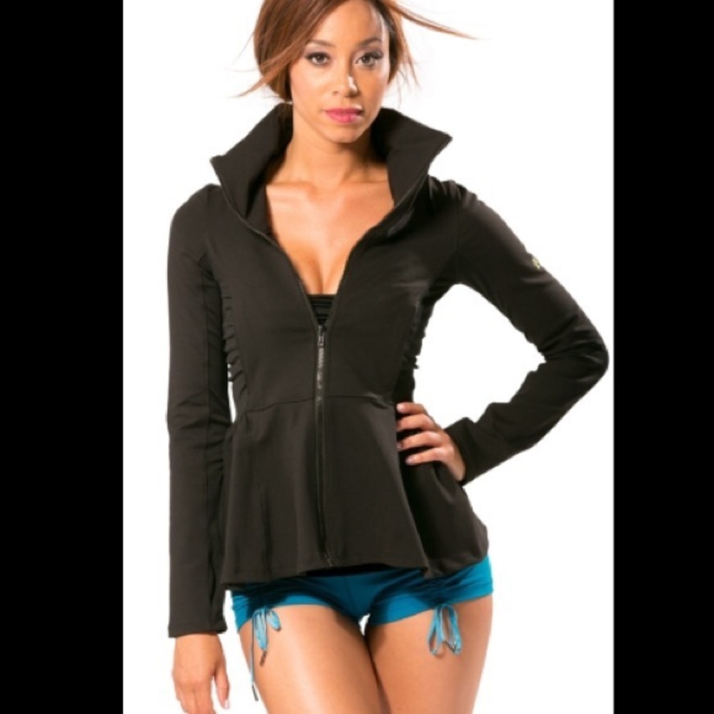 Popflex Active Black Peplum Jacket NWT